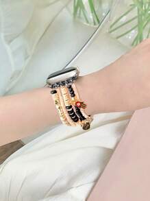 时尚埃及风格 LOVE 吊坠流苏串珠表带，兼容 Apple Watch Ultra Gen 2 & 1、SE 和 Series 1-10，尺寸 38-49 毫米 - 情人节和毕业礼物的完美之选 - 彩色 - 查看 4