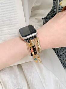 时尚埃及风格 LOVE 吊坠流苏串珠表带，兼容 Apple Watch Ultra Gen 2 & 1、SE 和 Series 1-10，尺寸 38-49 毫米 - 情人节和毕业礼物的完美之选 - 彩色 - 查看 5