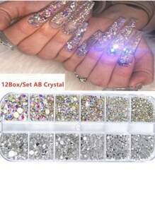 1 盒水钻美甲装饰 DIY 指甲饰品 指甲宝石 美甲用品 - 彩色 - 查看 3