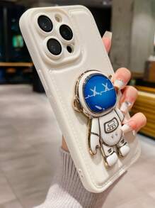 Vỏ điện thoại chống rơi với giá đỡ điện thoại thiết kế phi hành gia - trắng - Xem 2