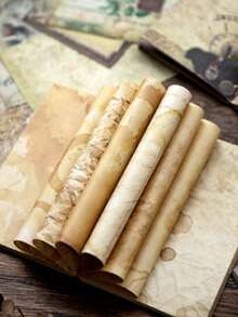 6 piezas Papel decorativo con patrón mixto vintage multipropósito para DIY cuenta de mano - Multicolor - Ver 2