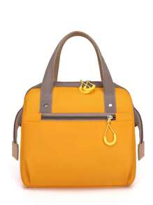 Bebé Bolsa de pañales con estampado de letra & con patrón de oso - Amarillo - Ver 3