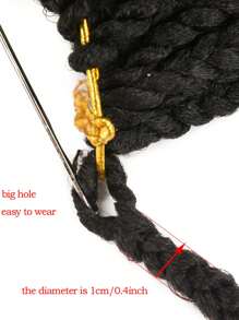 Long Braided Synthetic Hair Extension - Black - View 5