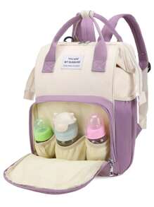 Bebé Mochila bolsa de pañal con estampado de letra - Multicolor - Ver 2