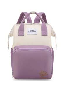 Bebé Mochila bolsa de pañal con estampado de letra - Multicolor - Ver 6