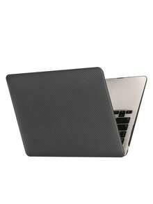 2pcs Carbon Fiber Textured PC Laptop Case & Base Compatible With MacBook - Black - View 4