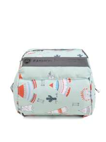 Bebé Mochila bolsa de pañal oso & cactus patrón alta capacidad para diariamente - Multicolor - Ver 6