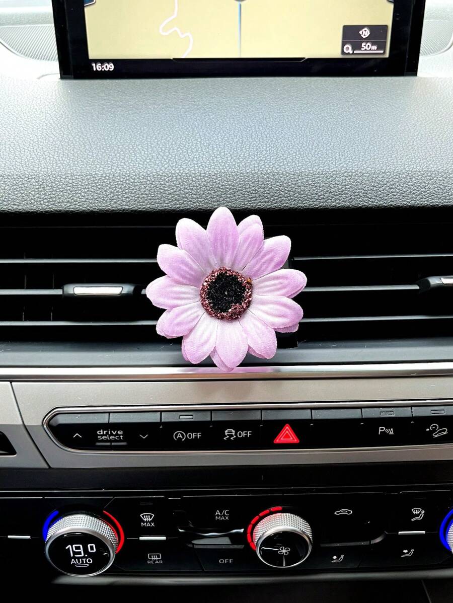 Trang trí hoa trang trí cửa gió ô tô - Màu tím hoa cà - Xem 1