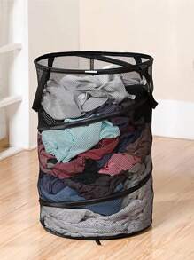 可折疊臟衣服籃子可折疊洗衣籃子洗衣收納 - 黑色 - 查看 2
