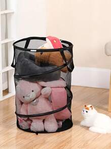 可折疊臟衣服籃子可折疊洗衣籃子洗衣收納 - 黑色 - 查看 3