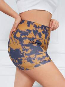 RueChic Plus Tie Dye Biker Shorts - Multicolor - View 3