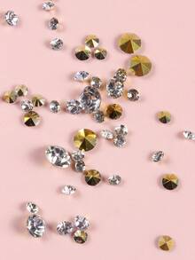 約300顆/套透明和白色尖底水鑽，用於指甲裝飾 - 彩色 - 查看 4