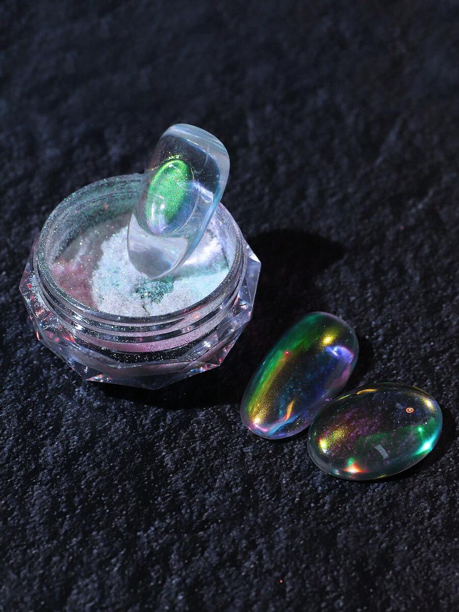 0,2g Bột ngọc trai Aurora nhiều màu, Bột làm móng tay trong suốt dạng băng bóng cao cấp, Bột làm móng Chrome, Bột làm móng dạng băng, Dùng để làm mẫu nghệ thuật làm móng DIY phù hợp cho phụ nữ và trẻ em gái