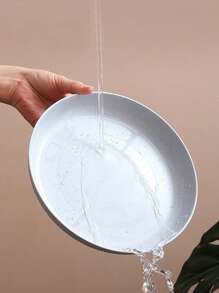 1入組23厘米PP盤子，廚房用簡約黃色圓形餐盤 - 黃色 - 查看 6