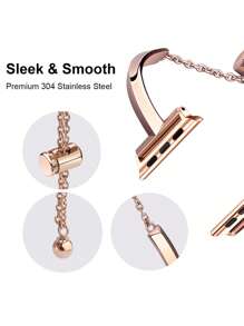 T型手環手錶帶 - 玫瑰金 - 查看 4