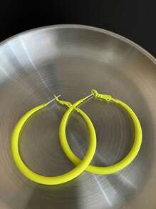 Minimalist Hoop Earrings - Yellow - View 2