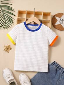 SHEIN 小男童滾邊T恤