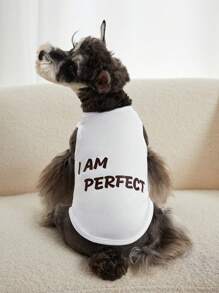 PETSIN 1PC Letter Graphic Pet Tank Cho Chó Và Mèo Cho Mùa Hè - Nhiều màu - Xem 1