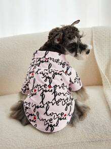 PETSIN 1 áo sơ mi thú cưng họa tiết chữ cái cho chó và mèo cho mùa hè - Nhiều màu - Xem 4