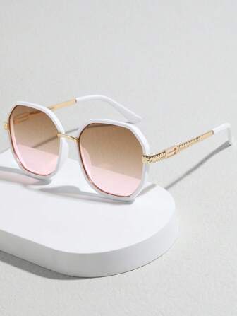 1 par ovala, moderiktiga dekorativa glasögon för kvinnor, Y2K-stil för smala ansikten, europeiska och amerikanska personliga, lämpliga för strand, vardagskläder, semester, punk, hiphop