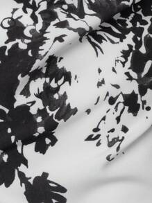 Áo sơ mi Nam Nút phía trước Hoa Giải trí - Đen và trắng - Xem 4