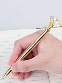 1 Bút Bi Kim Cương Lớn, Bút Bi Viết Êm 1.0mm, Thích Hợp Cho Học Sinh Mùa tựu Trường, Quà Tặng Thầy Cô - Vàng - Xem 1