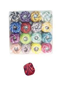 Size 8 Lace Thread 16pcs Two-Color Knitting Crochet Yarn/Micro Hook Yarn - Multicolor - View 4