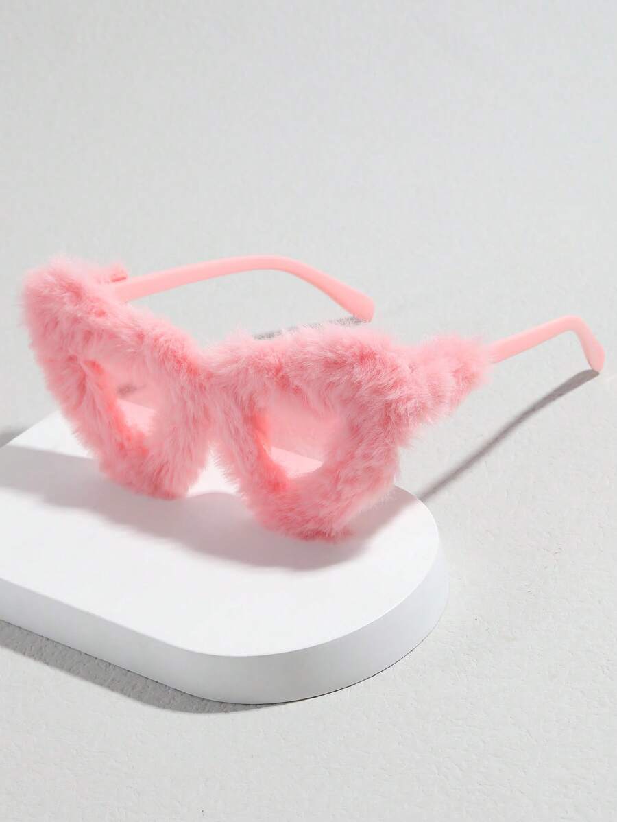 1 Cặp Nữ Mờ Tròng Kính Màu Khung Trái Tim Kính Thời Trang Boho - Màu Hồng baby - Xem 1