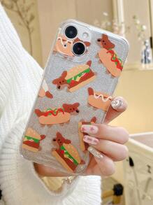 卡通狗樣式手機外殼帶閃光紙 - 彩色 - 查看 1