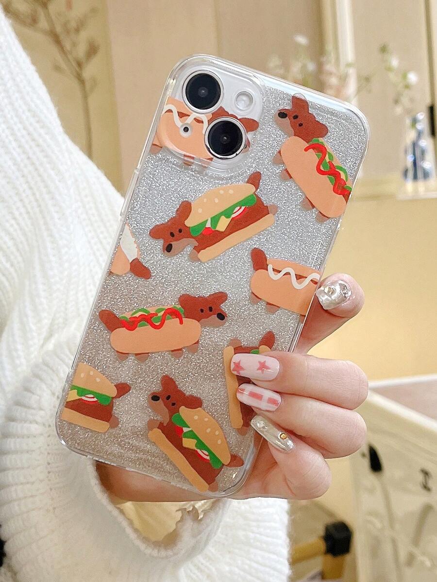 卡通狗樣式手機外殼帶閃光紙 - 彩色 - 查看 1