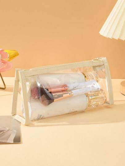 حقيبة مستحضرات التجميل الموضة شفاف ضد للماء قطعة واحدة
