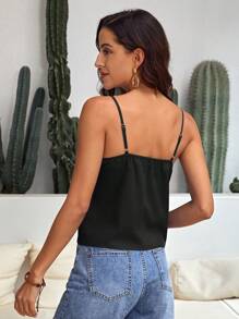 SHEIN Clasi Áo khoác và áo lót dành cho xe tăng nữ Sò điệp màu trơn Giải trí - màu đen - Xem 2