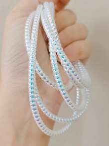 1.4M Flower Shaped Charging Cable Protector Coil Spring Cord, Flexible Protection For Phone/Computer Charging Cables, Compatible With Apple & Smartphones - White - View 3