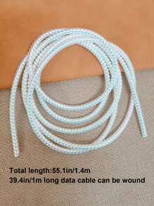 1.4M Flower Shaped Charging Cable Protector Coil Spring Cord, Flexible Protection For Phone/Computer Charging Cables, Compatible With Apple & Smartphones - White - View 4