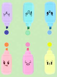 6pcs Mixed Color Highlighter Pen