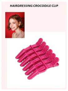 Salon Hairdressing Sliced Crocodile Clips 6 Abs Material Fashionable Crocodile Shape Hair Clips Barber Shop, Hair Tools, Hair Products And Accessories For Barber Salon Beauty Back To School, Travel Holiday Essentials, Hair Accessories For Women, Slick Back Brush, Hair Dryer, Hair, Barber, Edge Brush, Styling Brush, Hair Dryer, Hair Stuff
