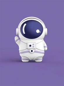 Vỏ silicon thiết kế phi hành gia hoạt hình tương thích với AirPods - Màu tím - Xem 1