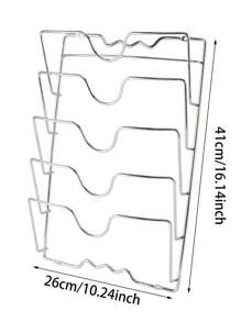 1 pezzo Rack portaoggetti da cucina in acciaio inossidabile multistrato - Argento - Visualizzare 5