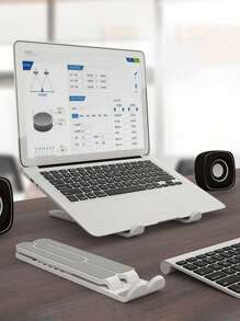 1入組鋁合金便攜可調節筆記本電腦冷卻架 - 白色 - 查看 1