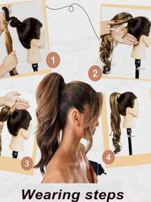 超長卷馬尾合成纖維接髮 - 拼色 - 查看 11