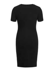 SHEIN Váy Bà bầu Con số Tim Giải trí - màu đen - Xem 3