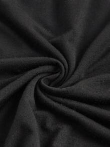 SHEIN Váy Bà bầu Con số Tim Giải trí - màu đen - Xem 5