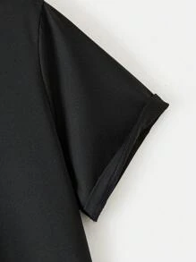 Manfinity Homme Hombres Camiseta con estampado geométrico - Negro - Ver 4