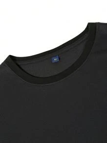 Manfinity Homme Hombres Camiseta con estampado geométrico - Negro - Ver 5