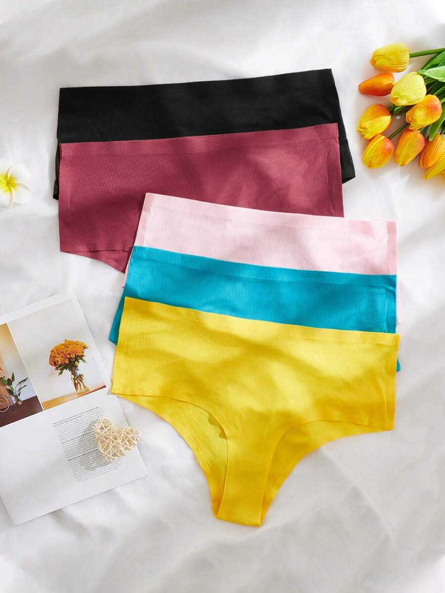 大碼5入組素色簡約風內褲