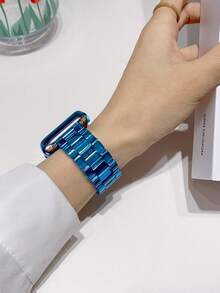 素色錶帶適用於Apple Watch - 藍色 - 查看 3