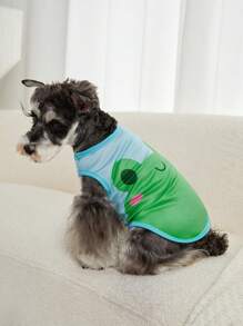 PETSIN 1入組卡通青蛙圖案寵物背心適用於狗狗和貓適合夏天 - 彩色 - 查看 5