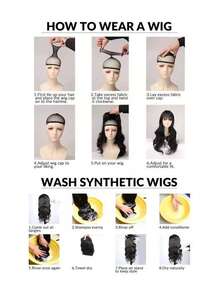 Màu Đen Uốn Trung Bình Vô Hình Kẹp Trong Tóc Tổng Hợp, Kẹp Trong Bộ Tóc Giả - màu đen - Xem 3