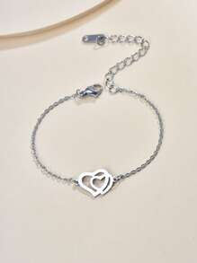 Vòng tay trang trí trái tim - Bạc - Xem 1