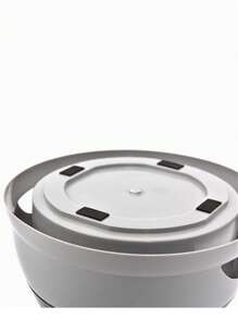 1pc Two Tone Pet Travel Bowl - Light Grey - View 2